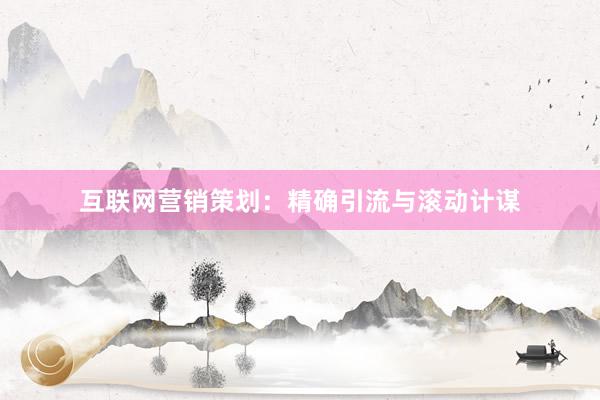 互联网营销策划：精确引流与滚动计谋