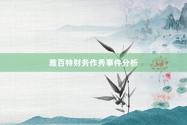 雅百特财务作秀事件分析